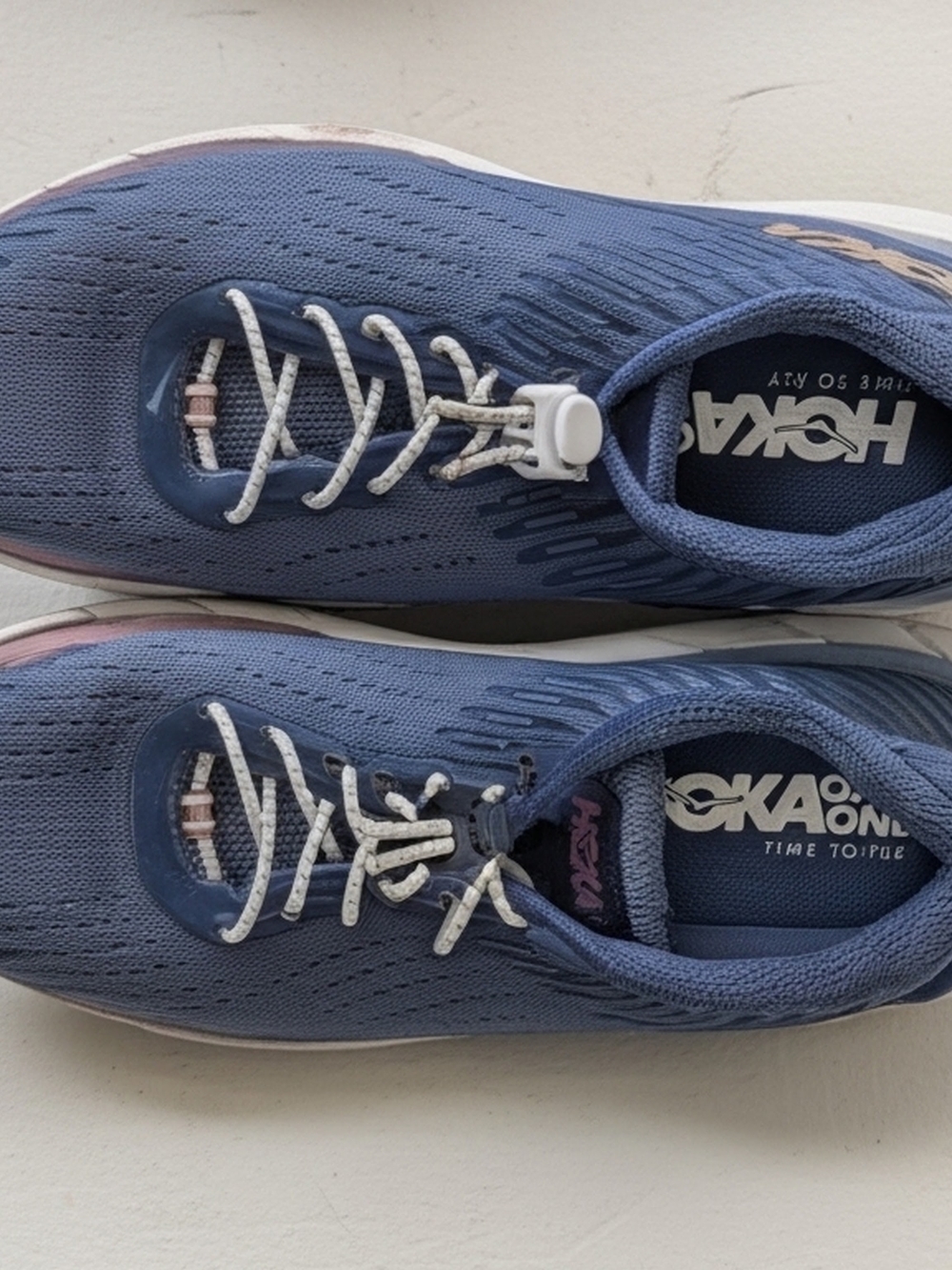 Hoka One One Women's Blue/Purple Running Shoes with Pink Accents